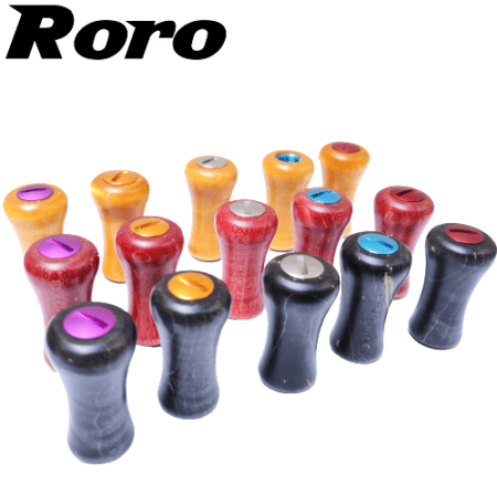 Roro handle knob round hardwood grip daiwa/shimano