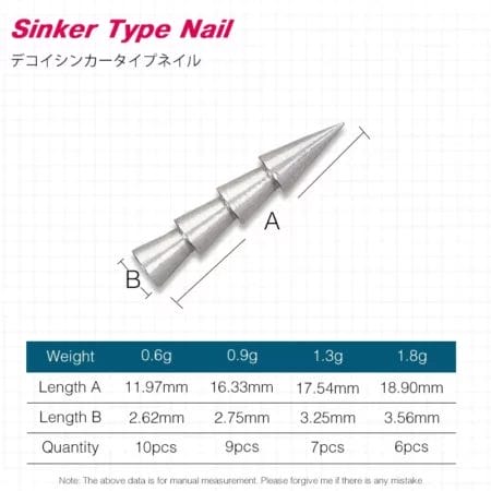 Tsurinoya Tungsten Nail Weights