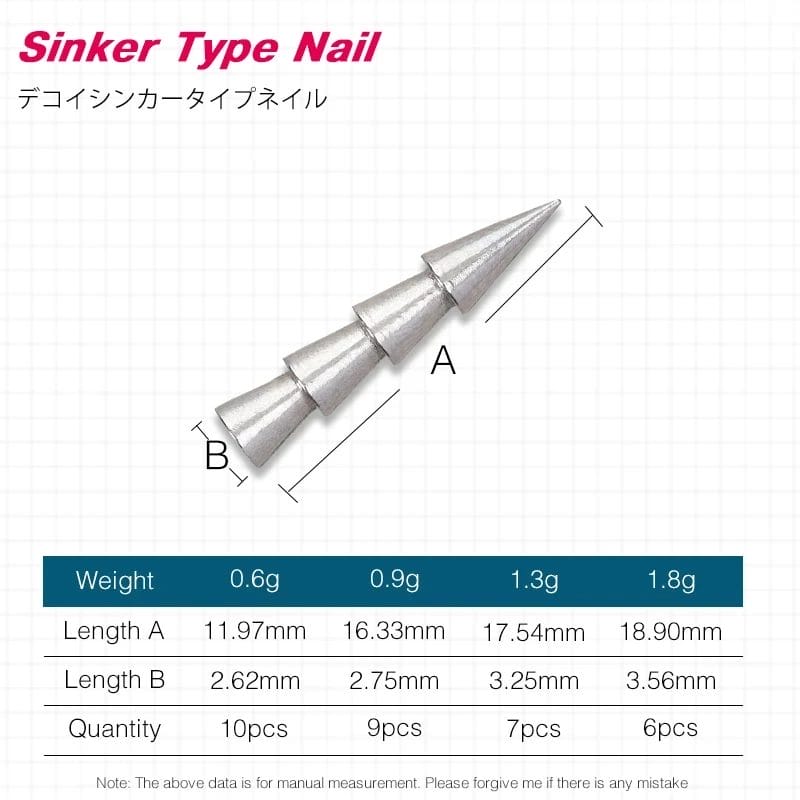 Tsurinoya Tungsten Nail Weights Tsurinoya Tungsten Nail Weights