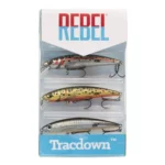 Rebel Tracdown Minnow Fishing Lure - Slick Black Shadow - 3 1/2 in