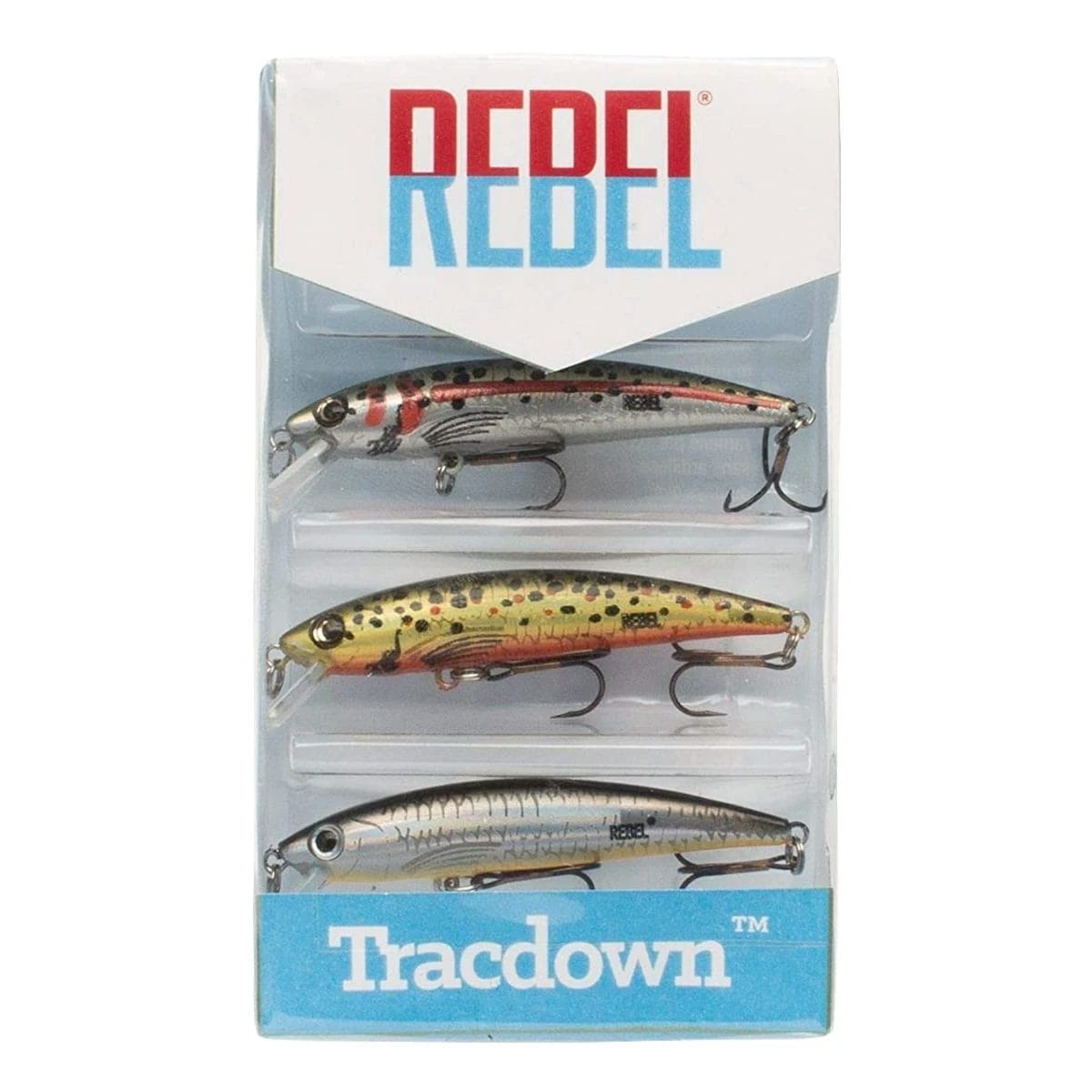  Rebel Lures Tracdown Minnow Slow-Sinking Crankbait Fishing Lure  - Great for Bass, Trout and Walleye, Slick Black Minnow, 1 5/8 in, 3/32 oz  : Fishing Soft Plastic Lures : Sports & Outdoors
