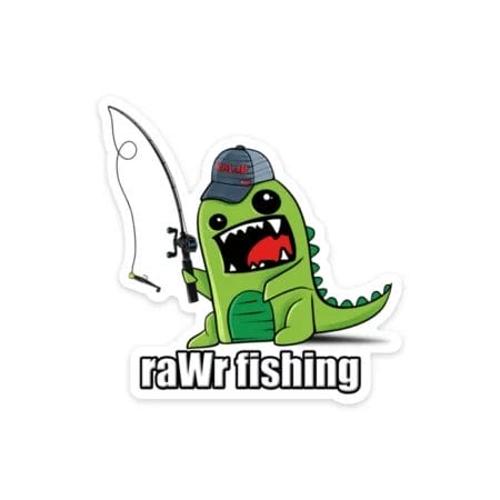 raWr fishing Dino Sticker