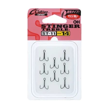 C'ultiva ST-11 Stinger Ultra Fine Wire Barbed Treble Hook 8pk