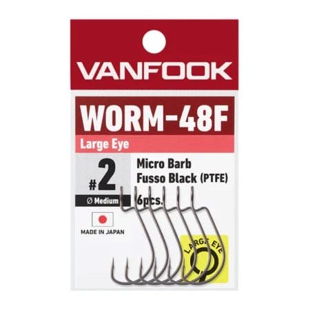 Vanfook WORM-48F Large Eye Offset Hook 6pk