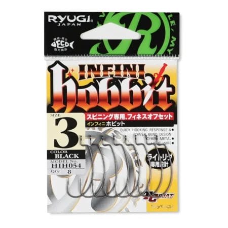 Ryugi Infini Hobbit Wide Gap Offset Worm Hook 8pk