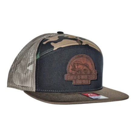 Bait Finesse Empire Leather Bass Logo Flat Bill Hat