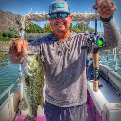 Ike Ruiz lands a bass Ike Ruiz lands a bass